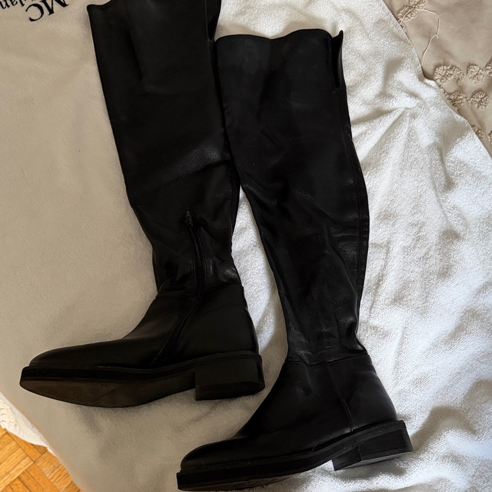 Steve Madden Black Over-the-Knee Leather Boots